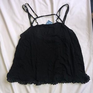 NWT Free People Black Strappy Tank Size S